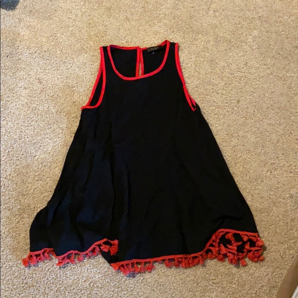red and black tank